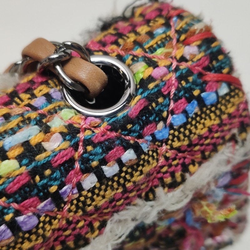 Chanel Flap Bag羊皮拼色編織雙C扣翻蓋單肩包-19