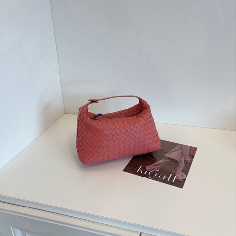 【98新🆕】BV 橘粉色 全皮編織手提hobo 飯盒包手提包