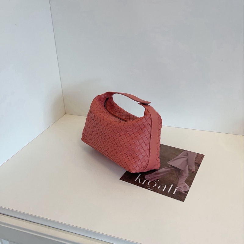 【98新🆕】BV 橘粉色 全皮編織手提hobo 飯盒包手提包-1