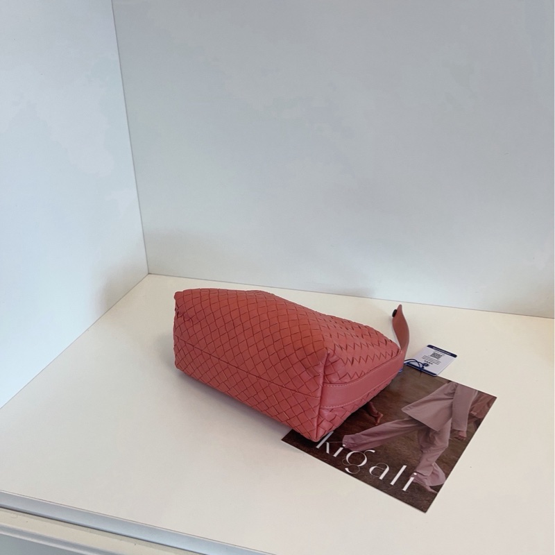 【98新🆕】BV 橘粉色 全皮編織手提hobo 飯盒包手提包-5