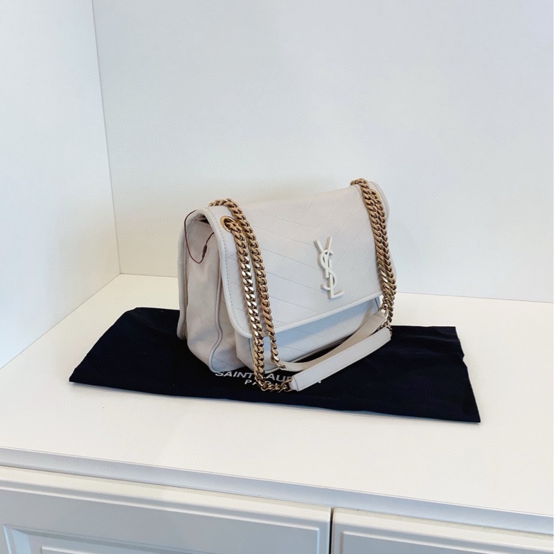 【98新🆕】YSL 白色V紋 Niki Bag中號 單肩包-1