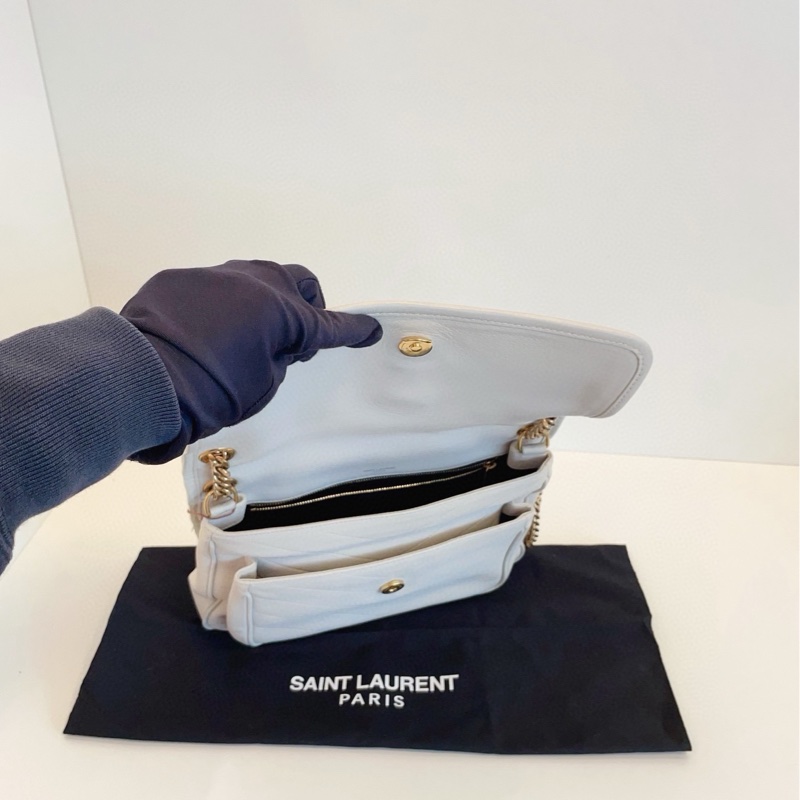 【98新🆕】YSL 白色V紋 Niki Bag中號 單肩包-6