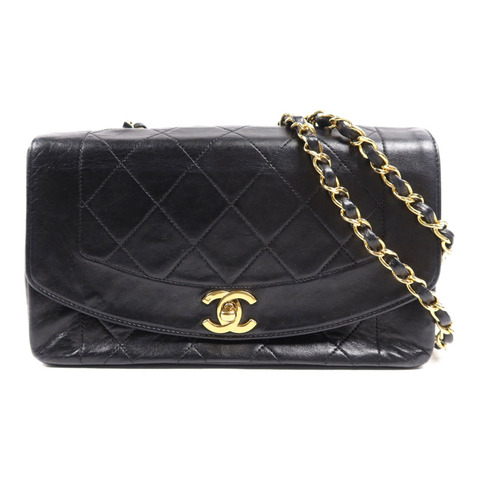 CHANEL 羊皮皮革Diana Chain Shoulder Bag金扣鏈帶肩背袋