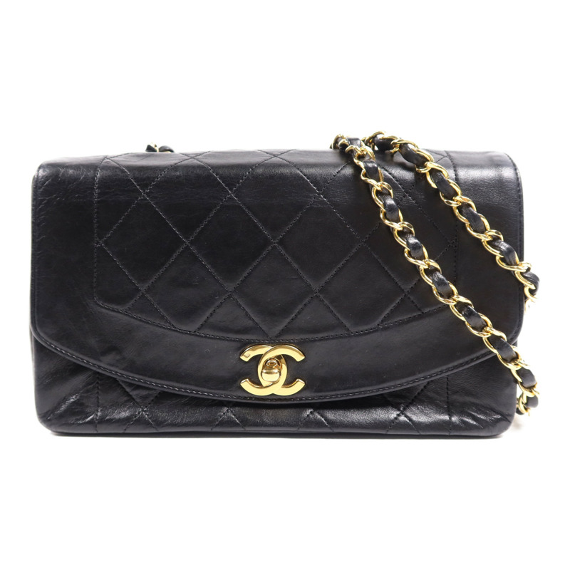 CHANEL 羊皮皮革Diana Chain Shoulder Bag金扣鏈帶肩背袋-0