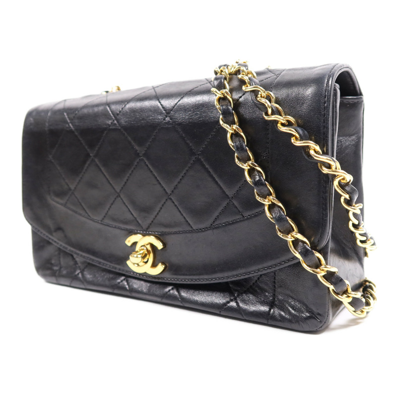 CHANEL 羊皮皮革Diana Chain Shoulder Bag金扣鏈帶肩背袋-2