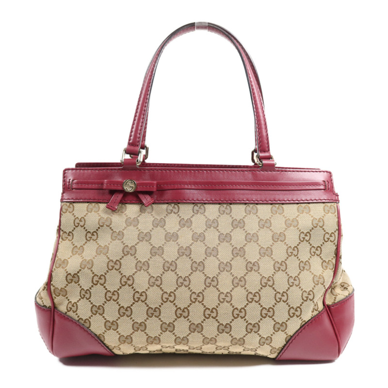 GUCCI 帆布Shoulder Bag金扣手挽袋-0