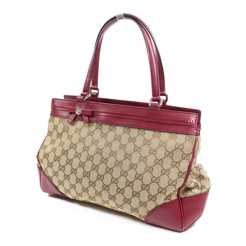 GUCCI 帆布Shoulder Bag金扣手挽袋-2