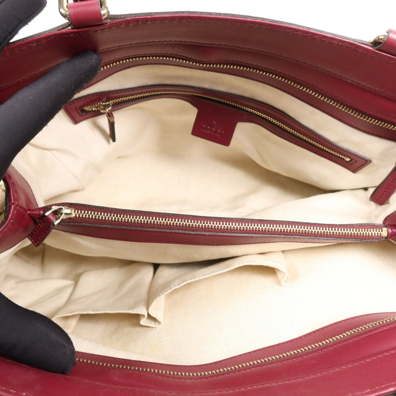 GUCCI 帆布Shoulder Bag金扣手挽袋-4