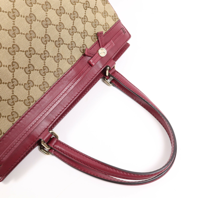 GUCCI 帆布Shoulder Bag金扣手挽袋-7