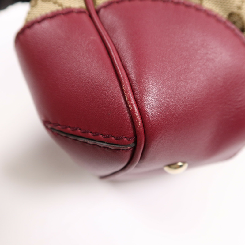 GUCCI 帆布Shoulder Bag金扣手挽袋-10