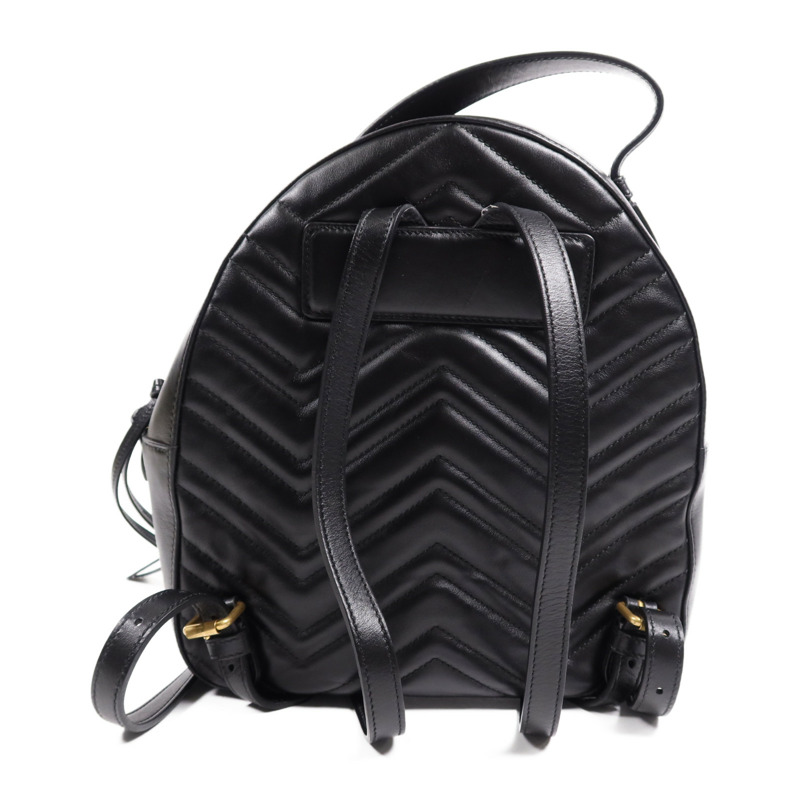 GUCCI 牛皮皮革GG Marmont Backpack金扣背包-1