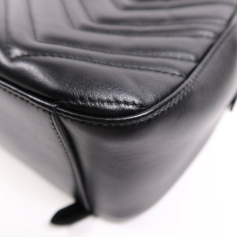 GUCCI 牛皮皮革GG Marmont Backpack金扣背包-7