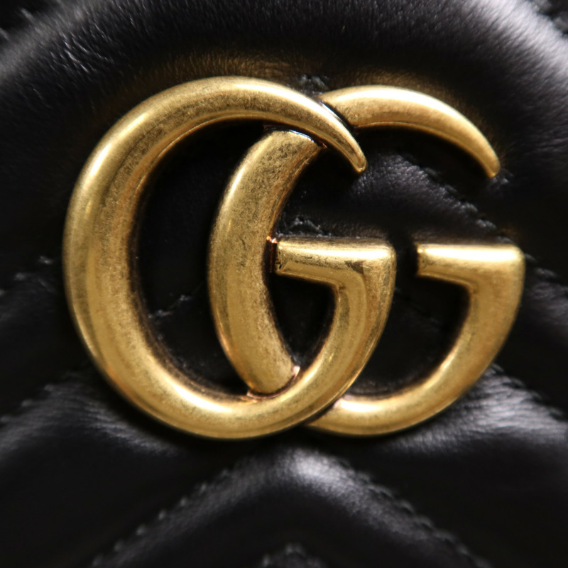 GUCCI 牛皮皮革GG Marmont Backpack金扣背包-10