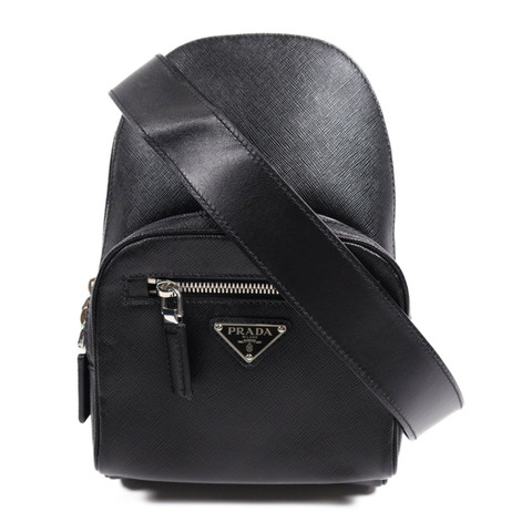 PRADA 牛皮皮革Crossbody Backpack銀扣斜孭袋