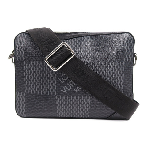 LOUIS VUITTON Damier Graphite Trio Messenger銀扣肩背袋