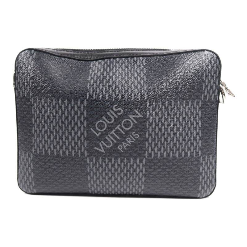 LOUIS VUITTON Damier Graphite Trio Messenger銀扣肩背袋-1