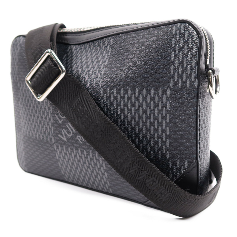 LOUIS VUITTON Damier Graphite Trio Messenger銀扣肩背袋-2