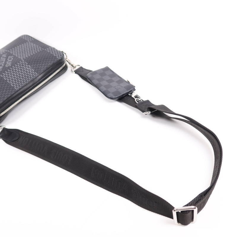 LOUIS VUITTON Damier Graphite Trio Messenger銀扣肩背袋-9