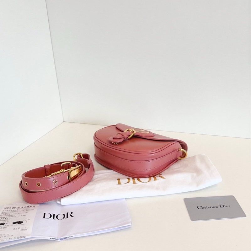 【99新🆕】Dior新色薔薇粉💘全皮Bobby馬鞍包 小號 斜挎包 單肩包-4