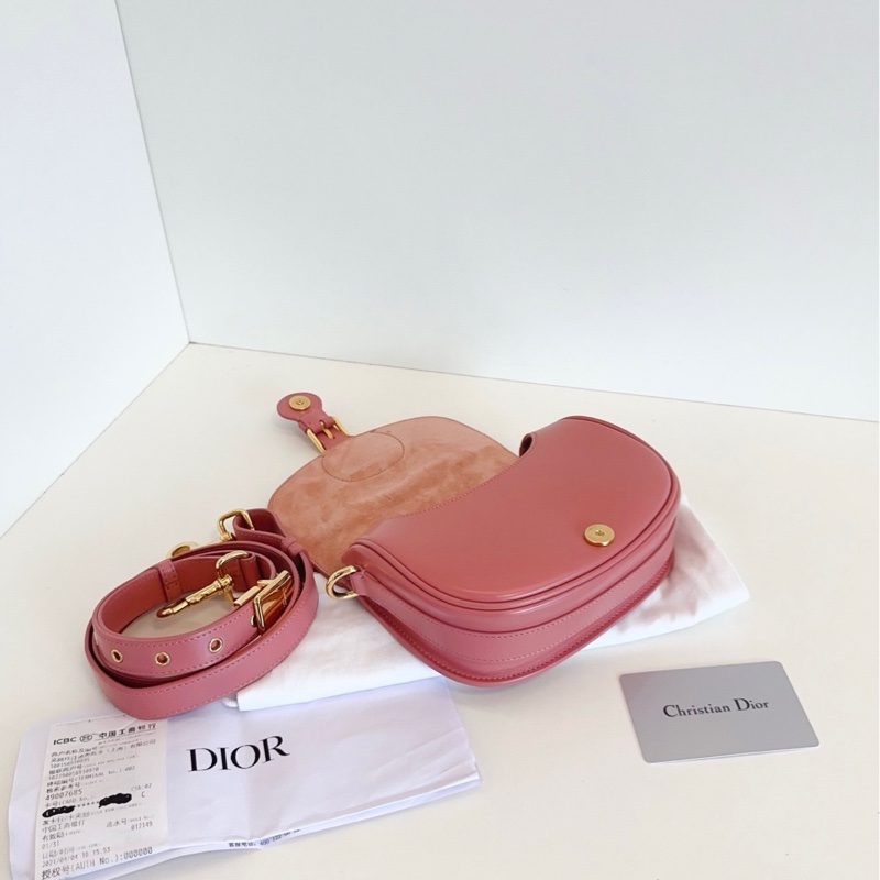 【99新🆕】Dior新色薔薇粉💘全皮Bobby馬鞍包 小號 斜挎包 單肩包-5