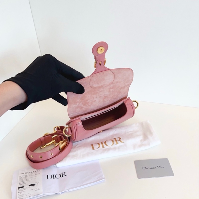 【99新🆕】Dior新色薔薇粉💘全皮Bobby馬鞍包 小號 斜挎包 單肩包-6