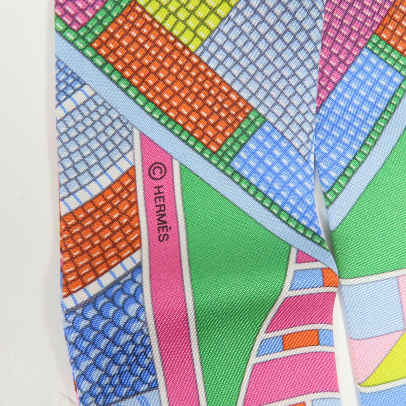 HERMES 絲質Twilly絲巾-5