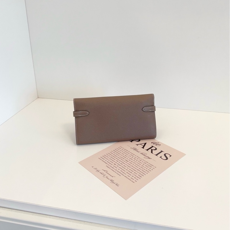 【98新🆕】Hermes 大象灰🐘銀扣 Kelly long 長錢包  斜挎包-1