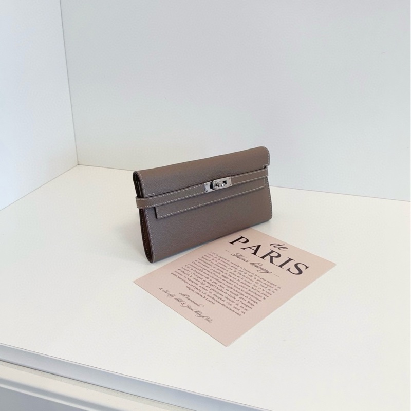 【98新🆕】Hermes 大象灰🐘銀扣 Kelly long 長錢包  斜挎包-2