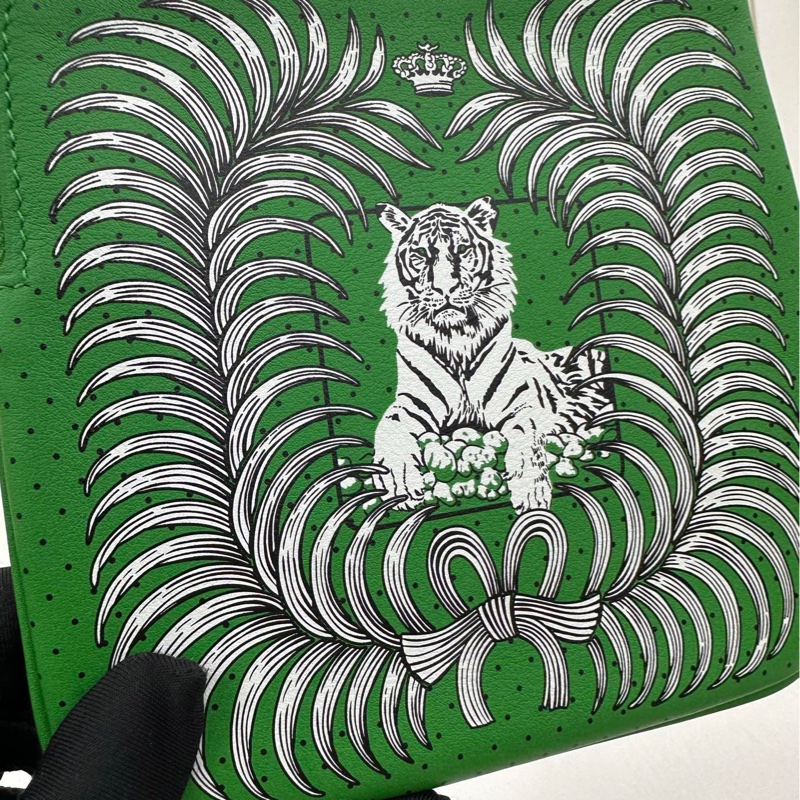 Hermes 老虎圖案零錢包 Swift皮 尺寸:13*13cm Y stamp閒置未使用-3