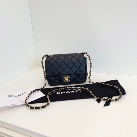 【98新🆕】Chanel 黑金菱格CF方胖子 經典Classic 斜挎包 單肩包