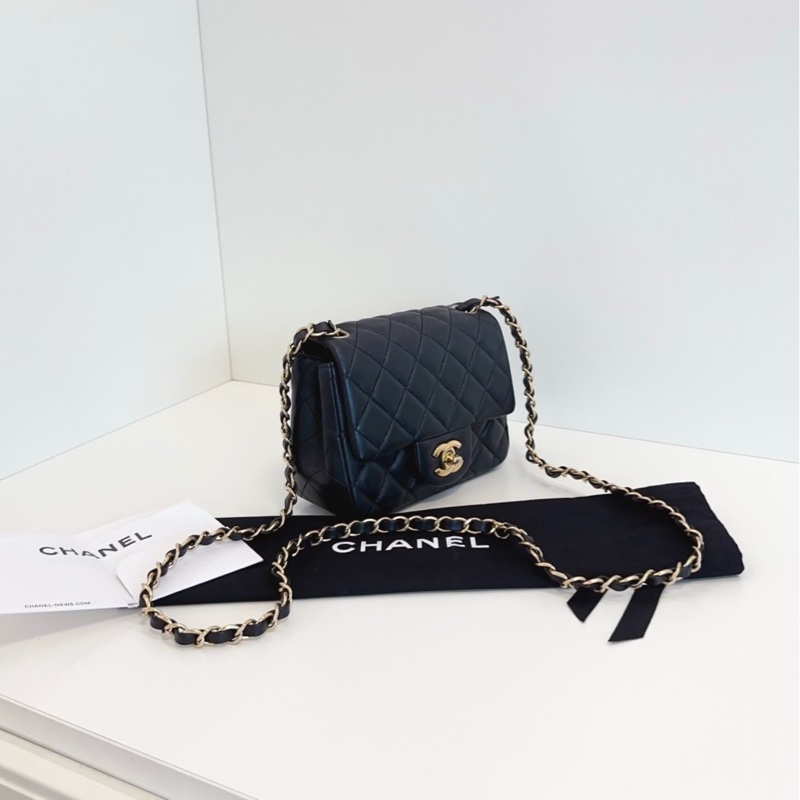 【98新🆕】Chanel 黑金菱格CF方胖子 經典Classic 斜挎包 單肩包-1