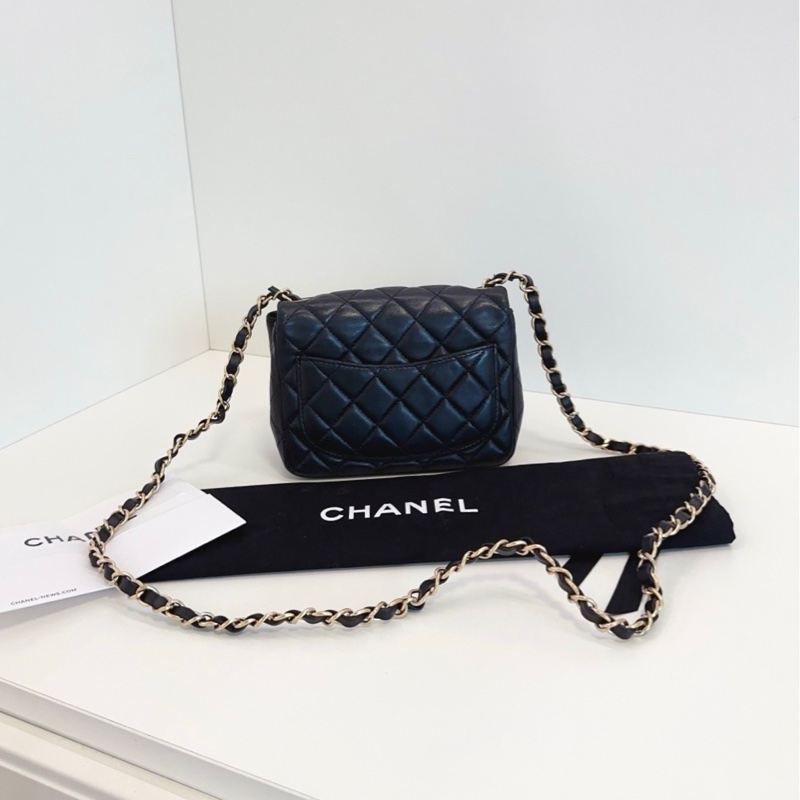 【98新🆕】Chanel 黑金菱格CF方胖子 經典Classic 斜挎包 單肩包-2