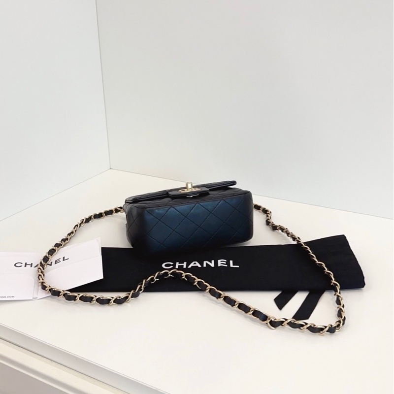 【98新🆕】Chanel 黑金菱格CF方胖子 經典Classic 斜挎包 單肩包-3