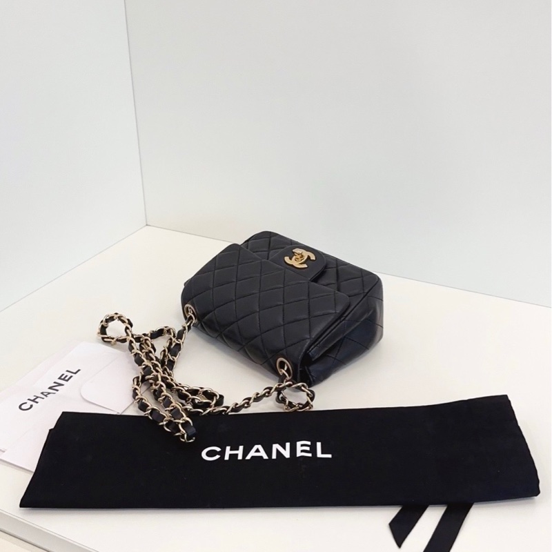 【98新🆕】Chanel 黑金菱格CF方胖子 經典Classic 斜挎包 單肩包-4