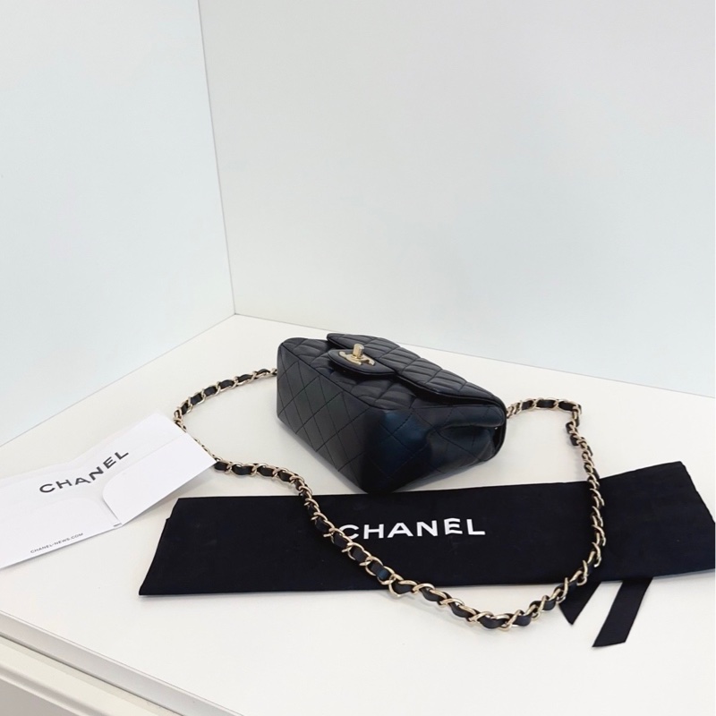 【98新🆕】Chanel 黑金菱格CF方胖子 經典Classic 斜挎包 單肩包-5