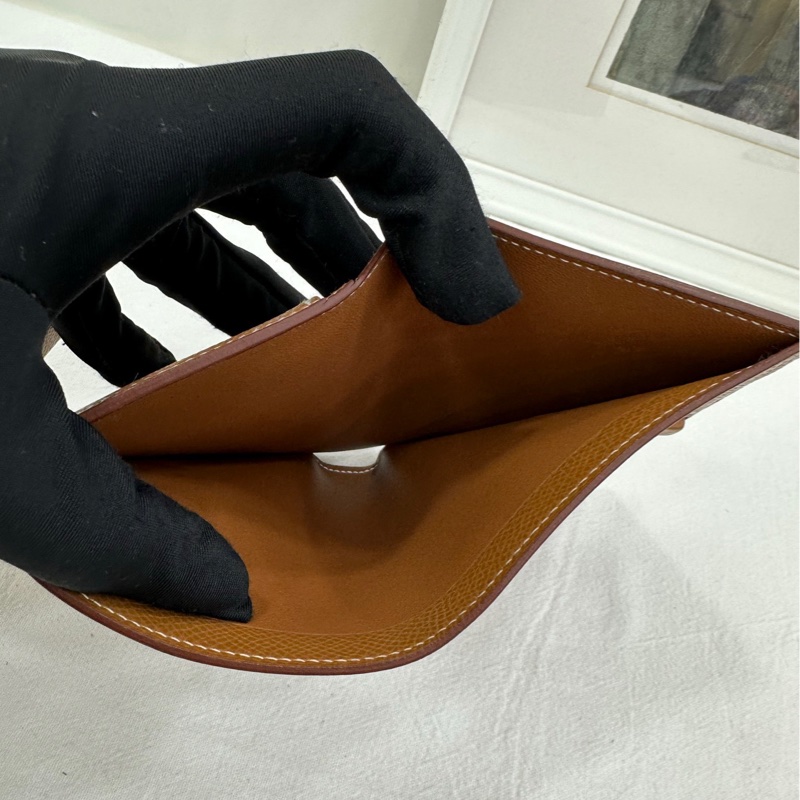 Hermes 愛馬仕 New H Passant短皮夾 Epsom 金棕銀扣 短皮夾 W刻-8