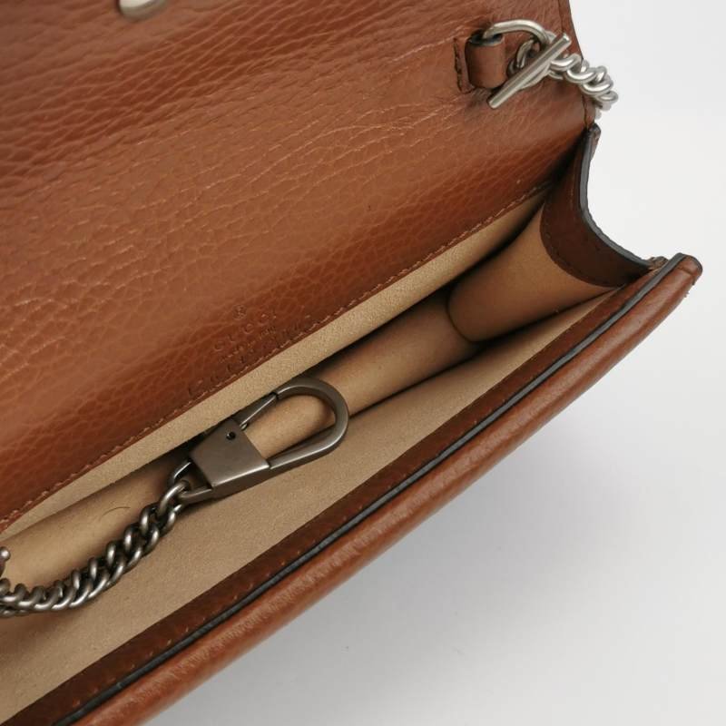 Gucci Dionysus酒神包超迷你牛皮牛仔布丹寧老花雙虎頭搭扣斜挎包單肩包-6