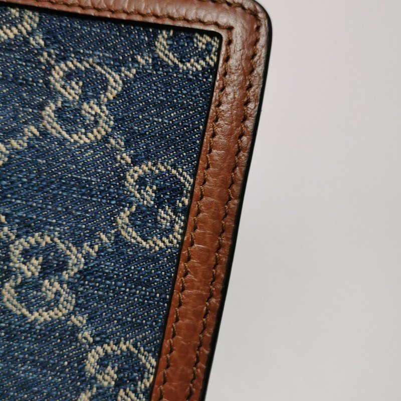 Gucci Dionysus酒神包超迷你牛皮牛仔布丹寧老花雙虎頭搭扣斜挎包單肩包-15