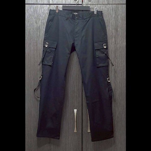 絕版BURBERRY 博柏利 BLACK LABEL 黑標 男黑色多口袋工裝彈性休閒長褲79號