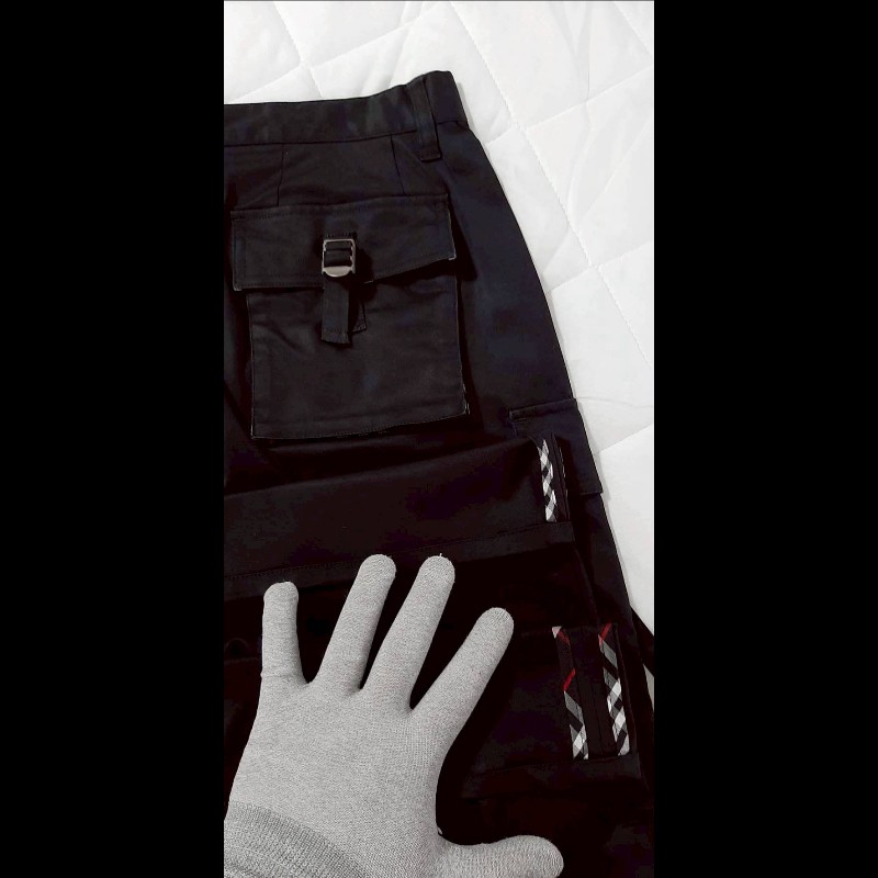 絕版BURBERRY 博柏利 BLACK LABEL 黑標 男黑色多口袋工裝彈性休閒長褲79號-6