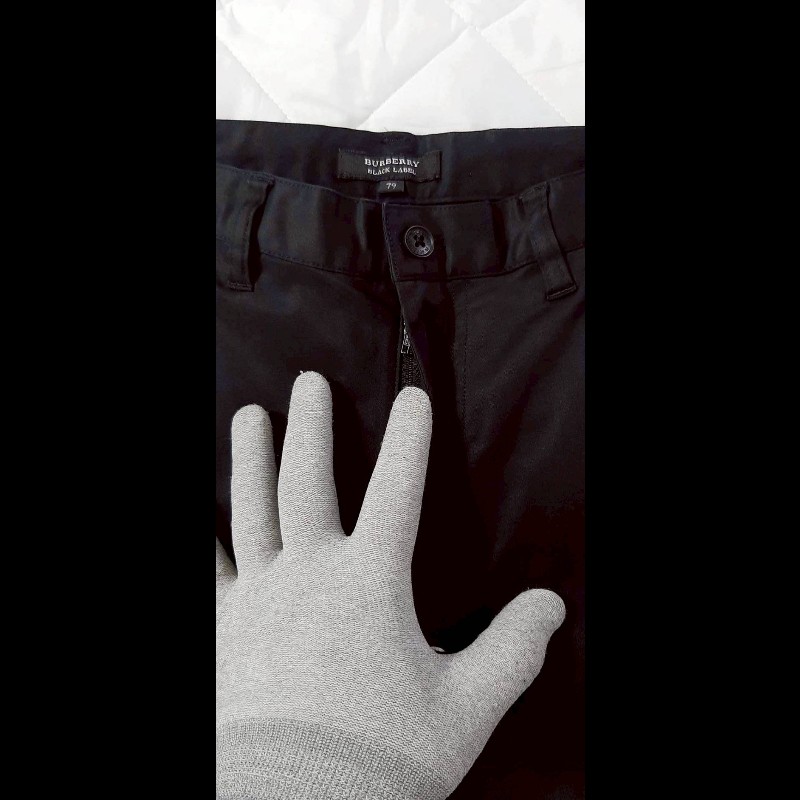 絕版BURBERRY 博柏利 BLACK LABEL 黑標 男黑色多口袋工裝彈性休閒長褲79號-7