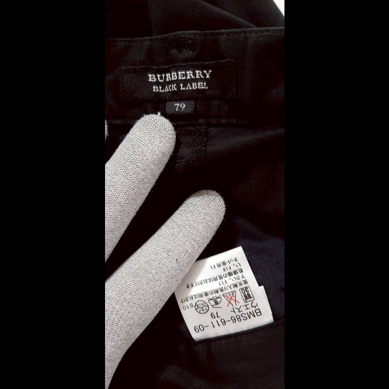 絕版BURBERRY 博柏利 BLACK LABEL 黑標 男黑色多口袋工裝彈性休閒長褲79號-8