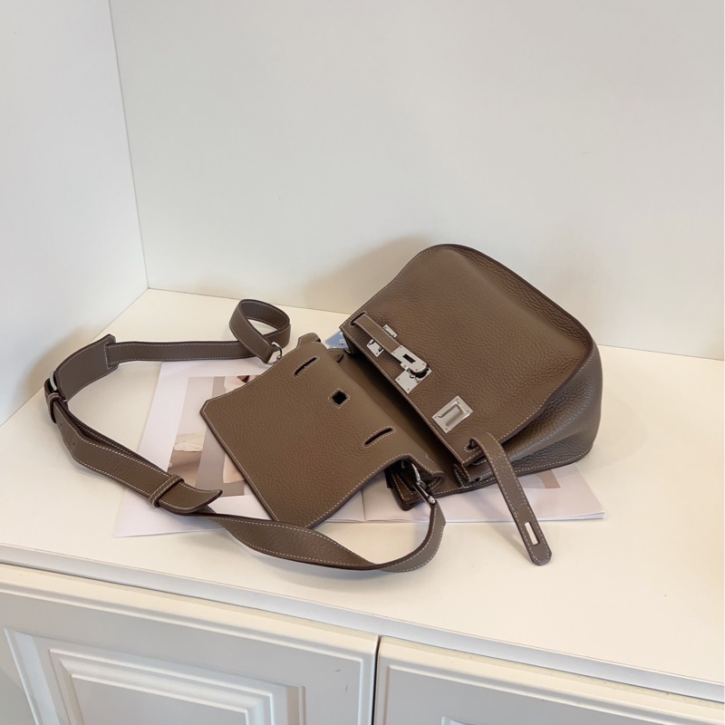 【98新🆕】Hermes吉普賽Jypsiere28 大象灰銀扣 手提包 斜挎包 單肩包-5