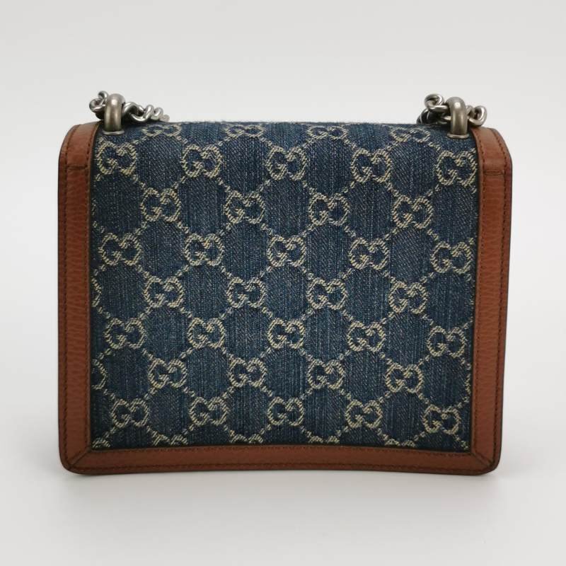 Gucci Dionysus酒神包迷你牛皮帆布丹寧老花雙虎頭搭扣單肩包-4