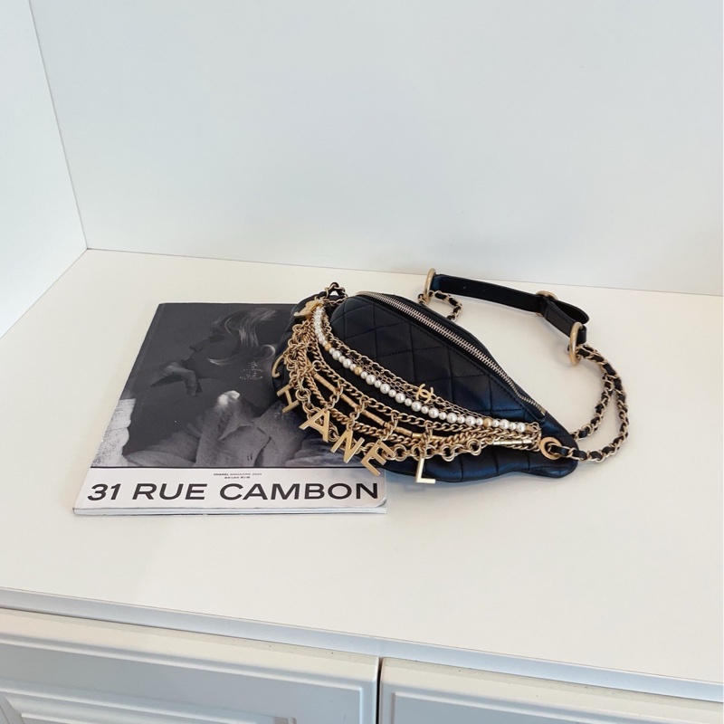 【99新🆕】Chanel 19A埃及系列黑金腰包  斜挎包-4