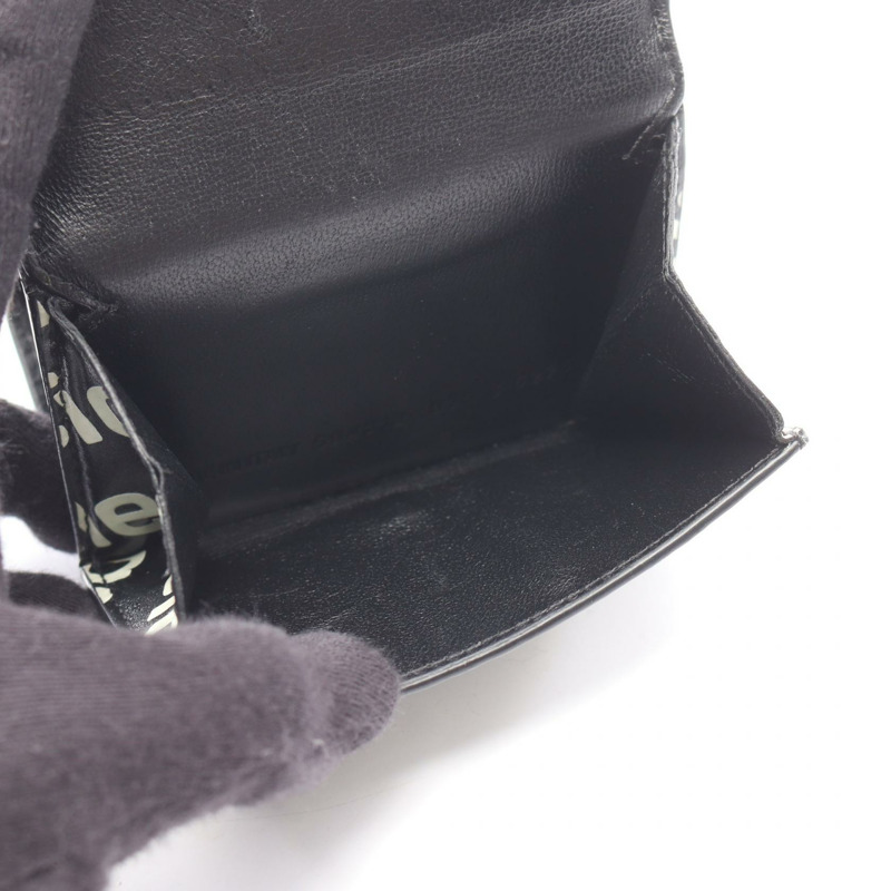 BALENCIAGA Cash Mini 三折皮夾 594312 皮革 黑色 白色 二手 男女通用-3