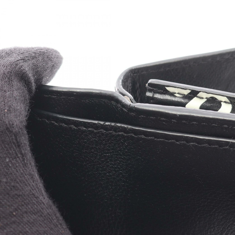 BALENCIAGA Cash Mini 三折皮夾 594312 皮革 黑色 白色 二手 男女通用-11