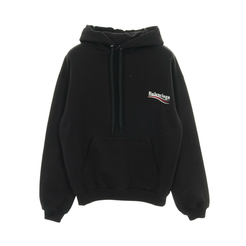 BALENCIAGA Campaign Logo Hoodie 556145 純棉 黑色 #XS 二手男款-0