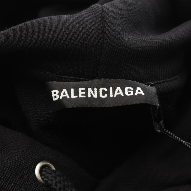 BALENCIAGA Campaign Logo Hoodie 556145 純棉 黑色 #XS 二手男款-2