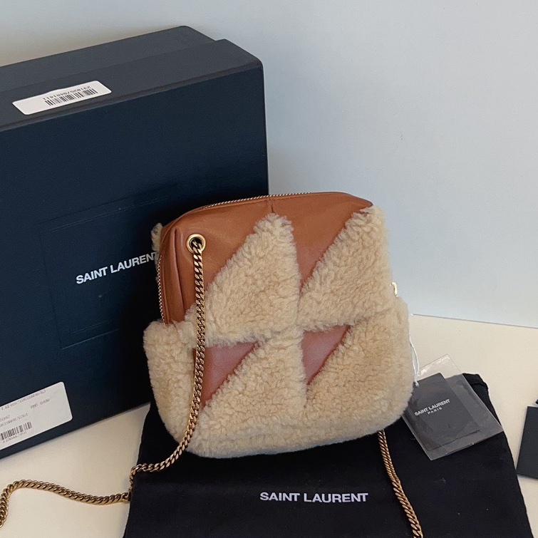 【99新🆕】YSL 焦糖棕皮泰迪小方塊零錢包 鏈條包 斜挎包 單肩包-1